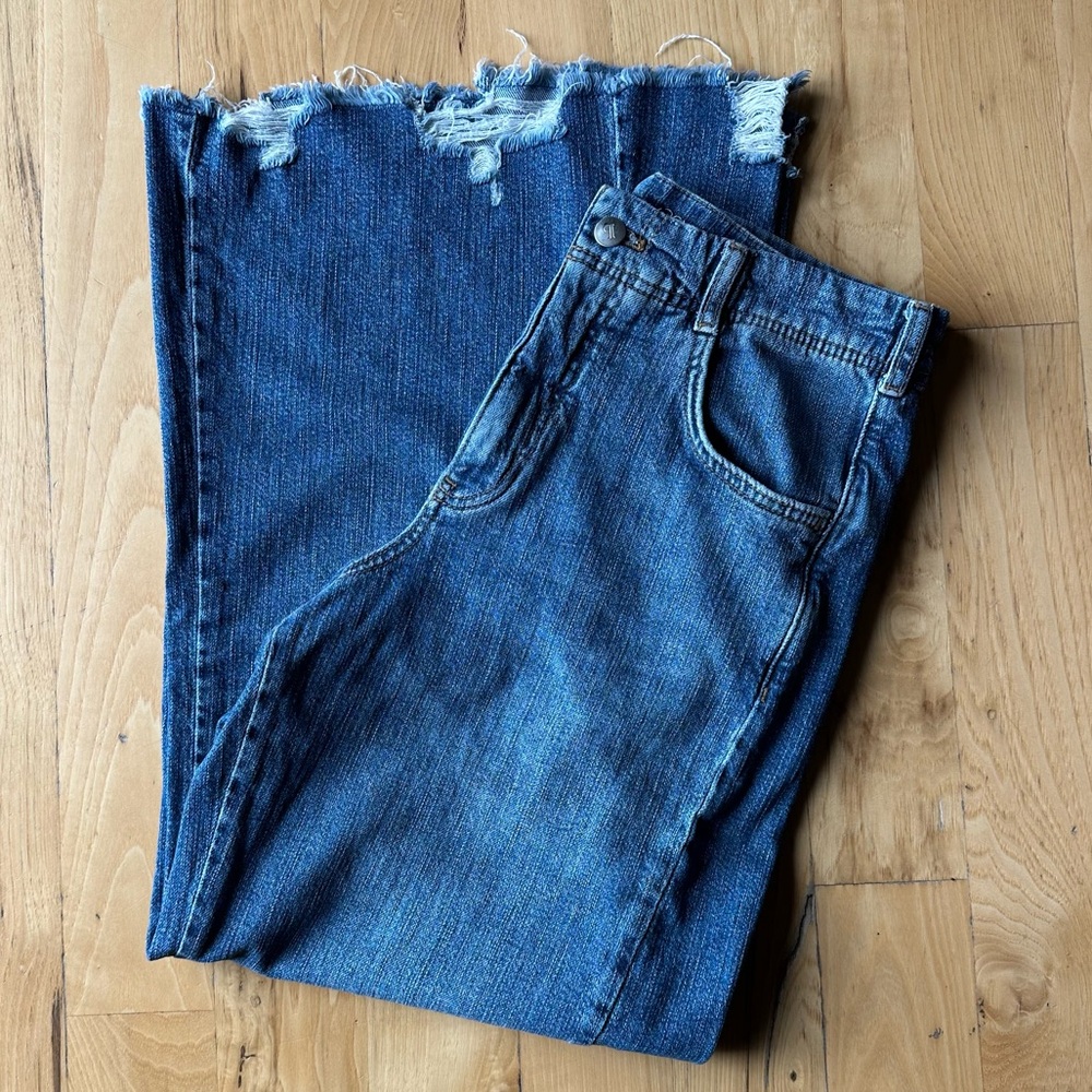 Pilcro Adi Regenerative cotton mid-rise Flare & Wide Leg Jeans 29